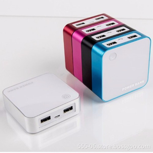 7800mah square power bank dual ports with display screen